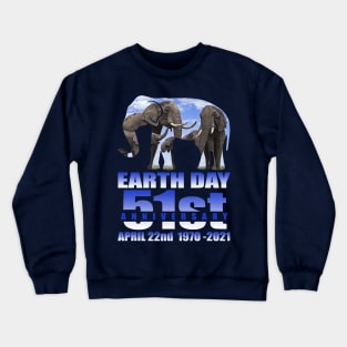 51st Earth day Elephant Earth day 2021 gift idea Crewneck Sweatshirt